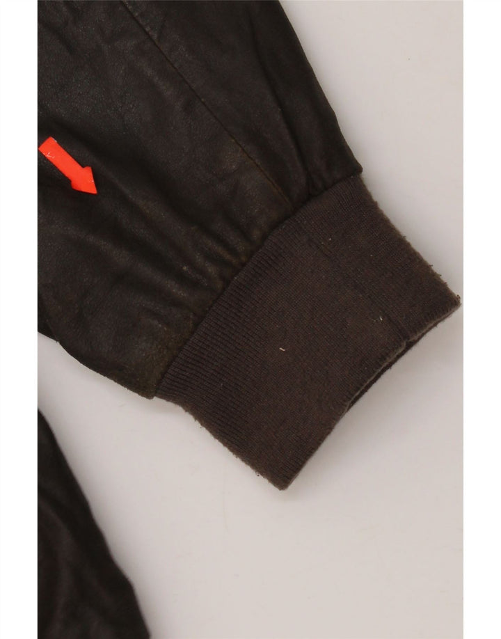 Jaqueta masculina de couro bomber Gimo UK 38 couro marrom médio