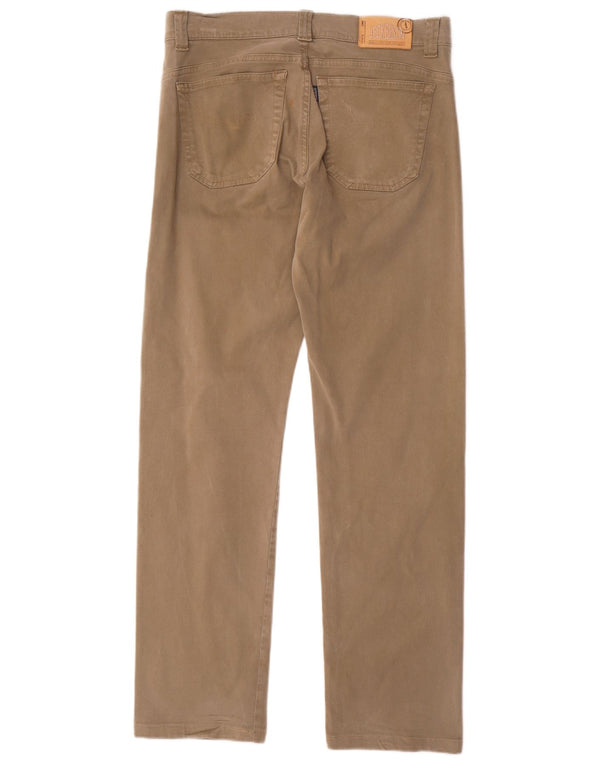 Calças casuais retas masculinas Jeckerson W33 L32 algodão cáqui