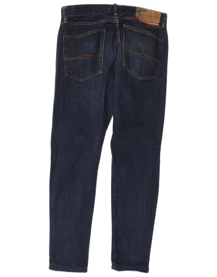 Ralph Lauren Masculino Slim Jeans W32 L34 Azul Algodão