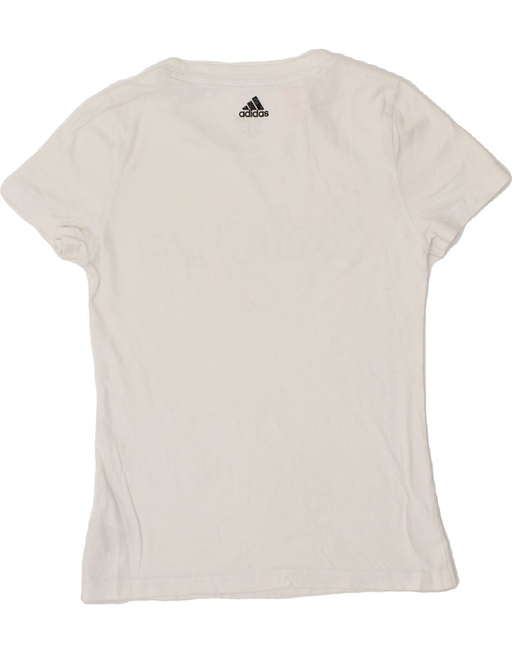 ADIDAS Boys Graphic T-Shirt Top 13-14 Years White Cotton Vintage Adidas and Second-Hand Adidas from Messina Hembry 