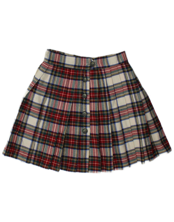 Mini saia plissada feminina Swish IT 44 médio W28 lã xadrez multicolorida
