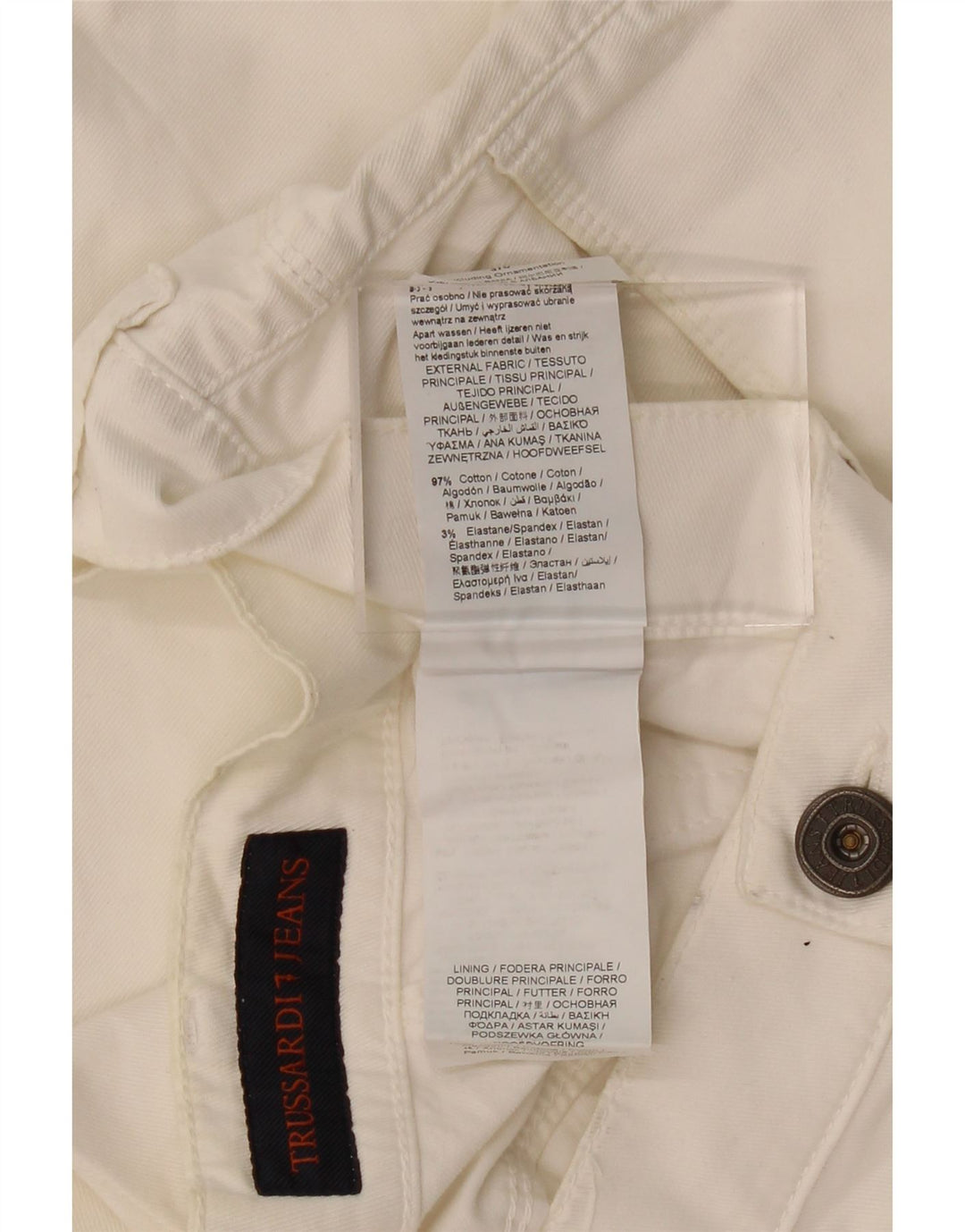 Calça feminina casual slim TRUSSARDI W34 L34 algodão branco