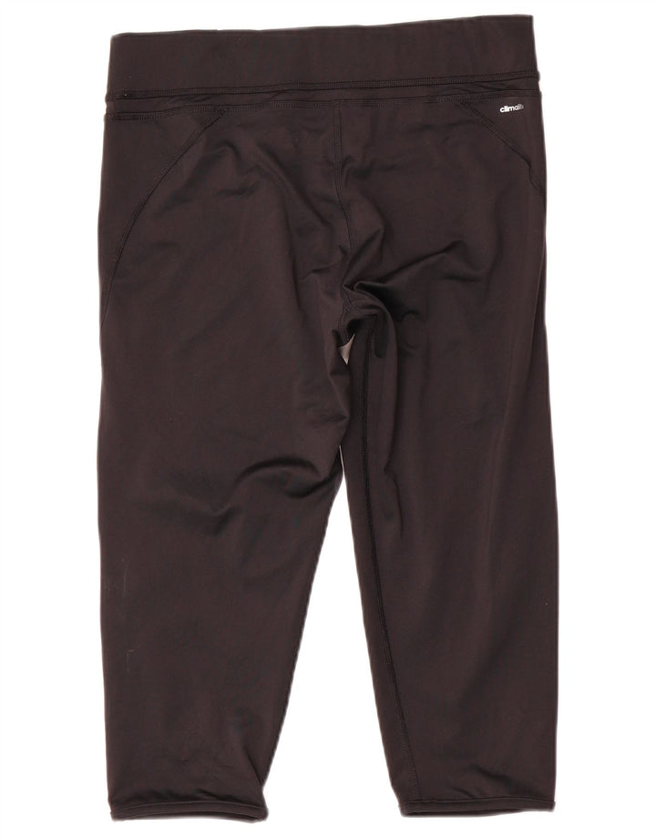 Adidas Womens Climalite Capri Leggings UK 16/18 Grande Preto Poliéster