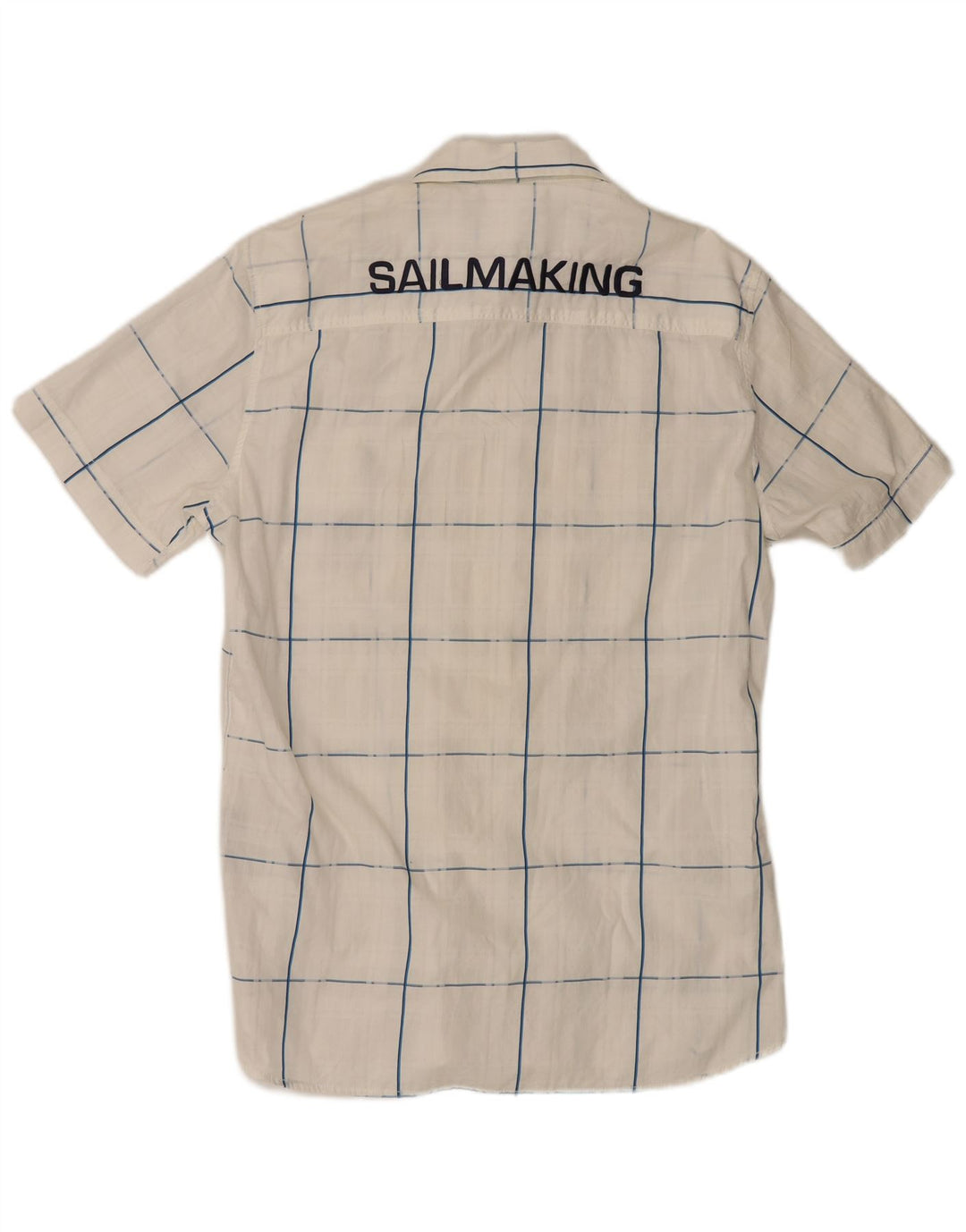 NORTH SAILS Camisa masculina gráfica de manga curta grande algodão xadrez branco