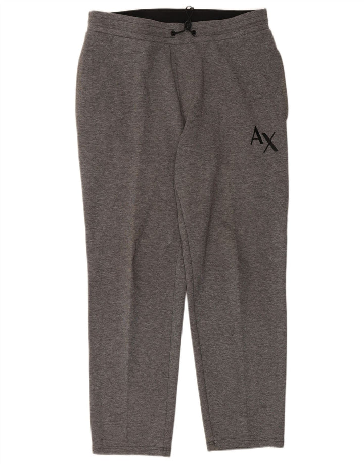 Calça de treino masculina Armani Exchange algodão cinza médio
