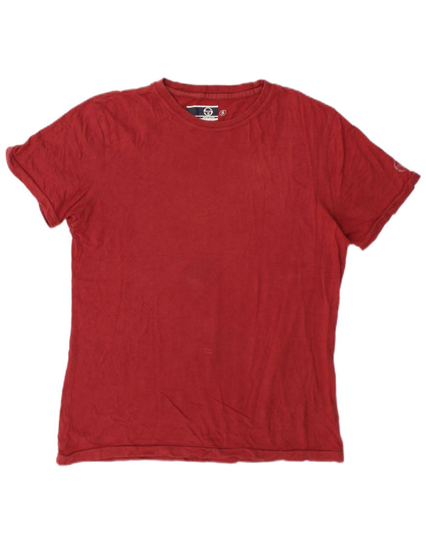 Camiseta masculina Sergio Tacchini Top pequeno algodão marrom