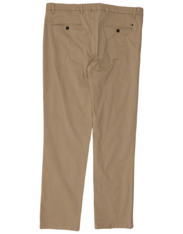 Tommy Hilfiger Mens Denton Straight Chino Calças W36 L32 Algodão Bege