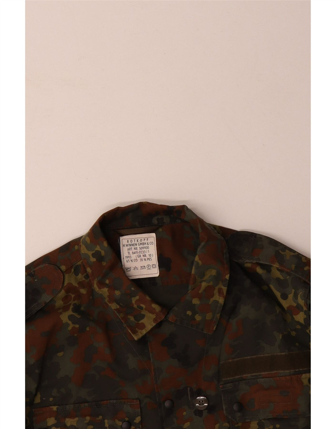Camisa militar masculina VINTAGE grande camuflada cáqui algodão exército