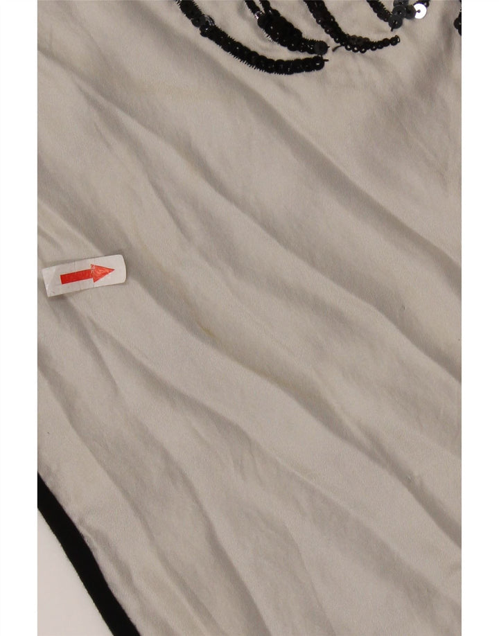 Blusa feminina gráfica ICEBERG UK 8 pequena bloco colorido off white