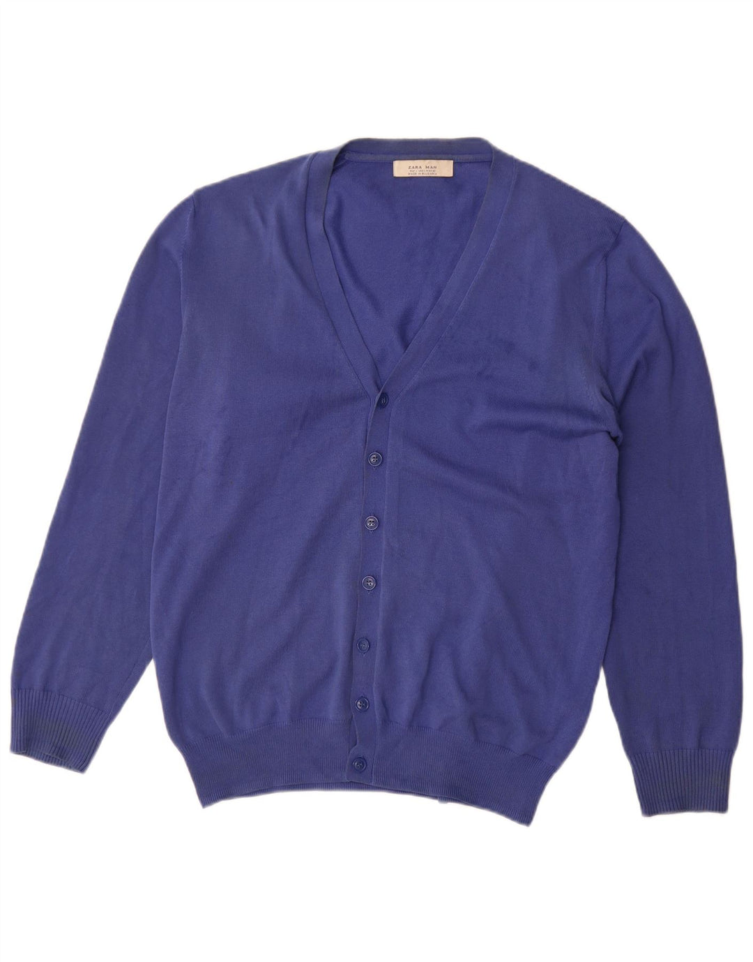 Suéter cardigã masculino Zara grande azul