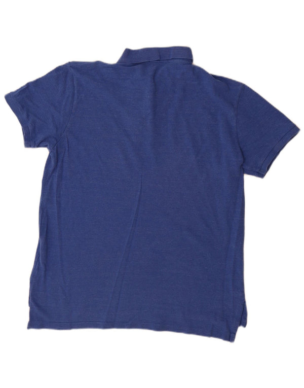 Polo Ralph Lauren Mens Custom Fit Camisa Polo Grande Algodão Azul