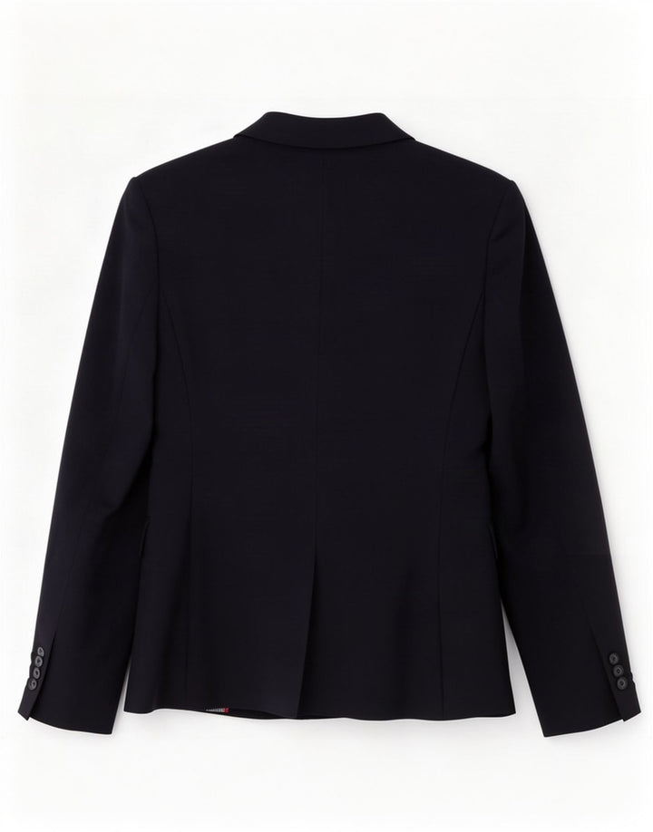 Jaqueta blazer feminina Zara com 1 botão Reino Unido 6 XS azul marinho lã