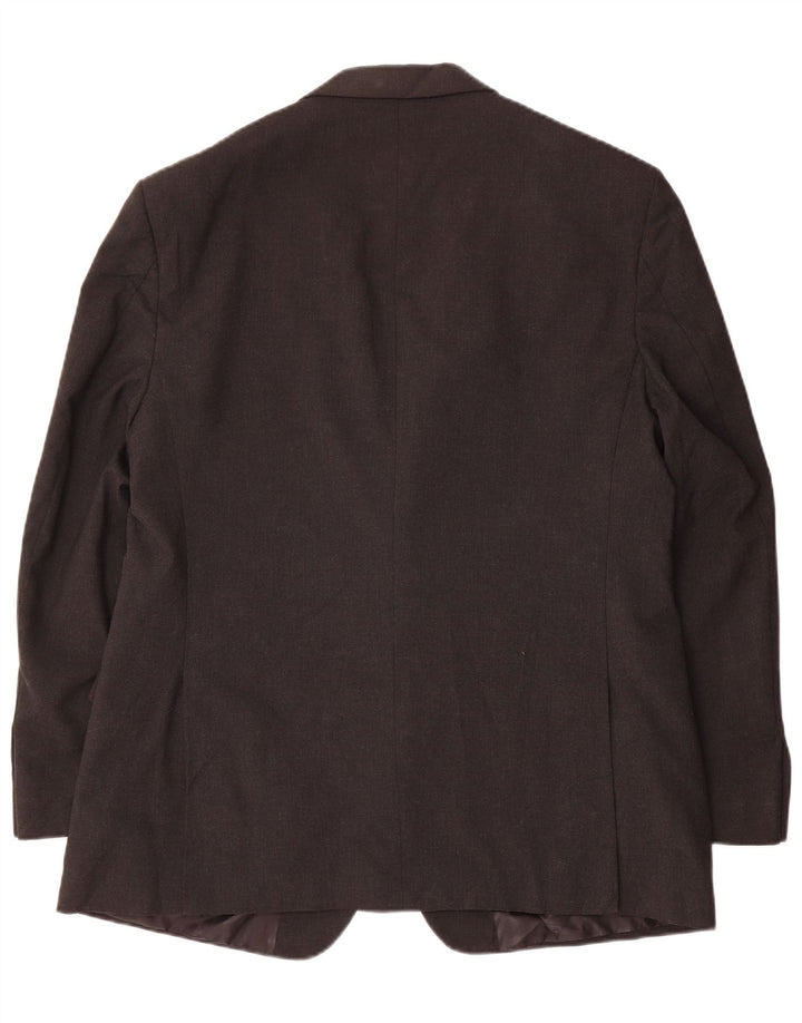 Jaqueta blazer masculina de 2 botões Marks & Spencer Reino Unido 44 XL cinza poliéster