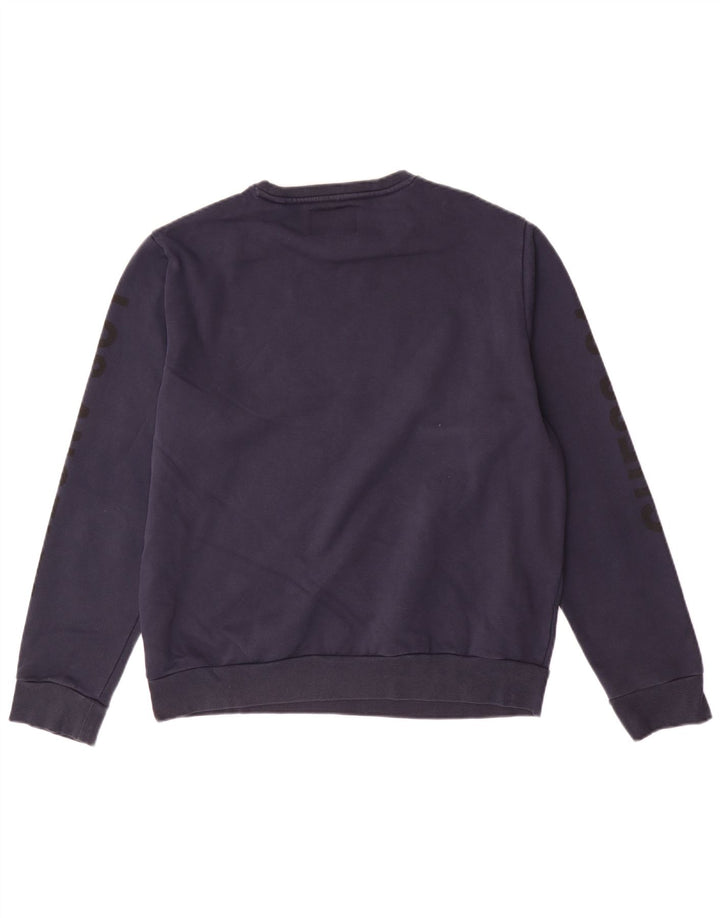 Suéter de moletom gráfico masculino Guess grande algodão azul marinho