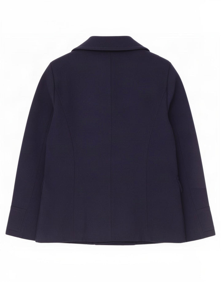 Casaco feminino Marks & Spencer Pea Coat UK 14 poliéster azul marinho médio