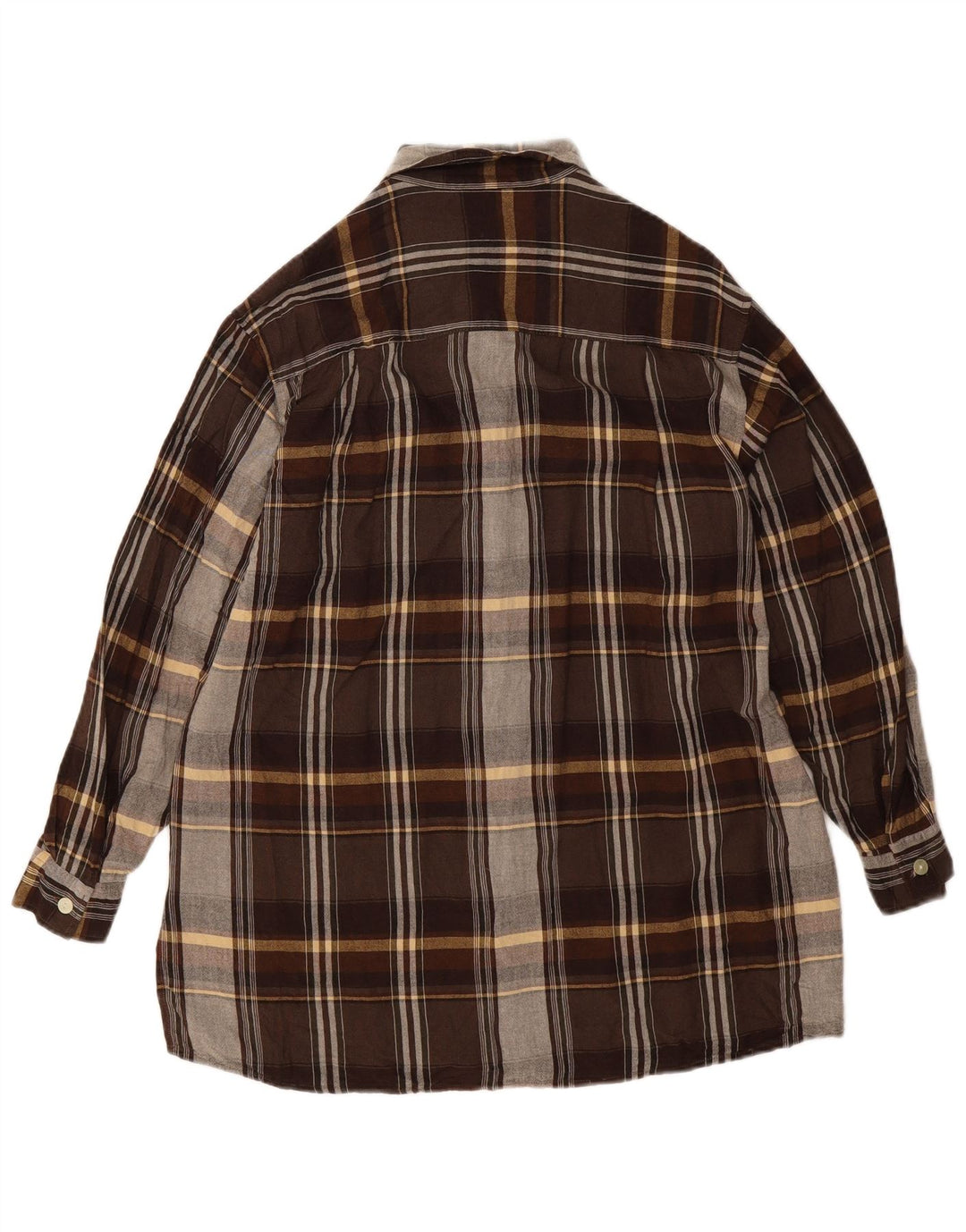 Camisa feminina Benetton IT 42 Viscose xadrez marrom médio