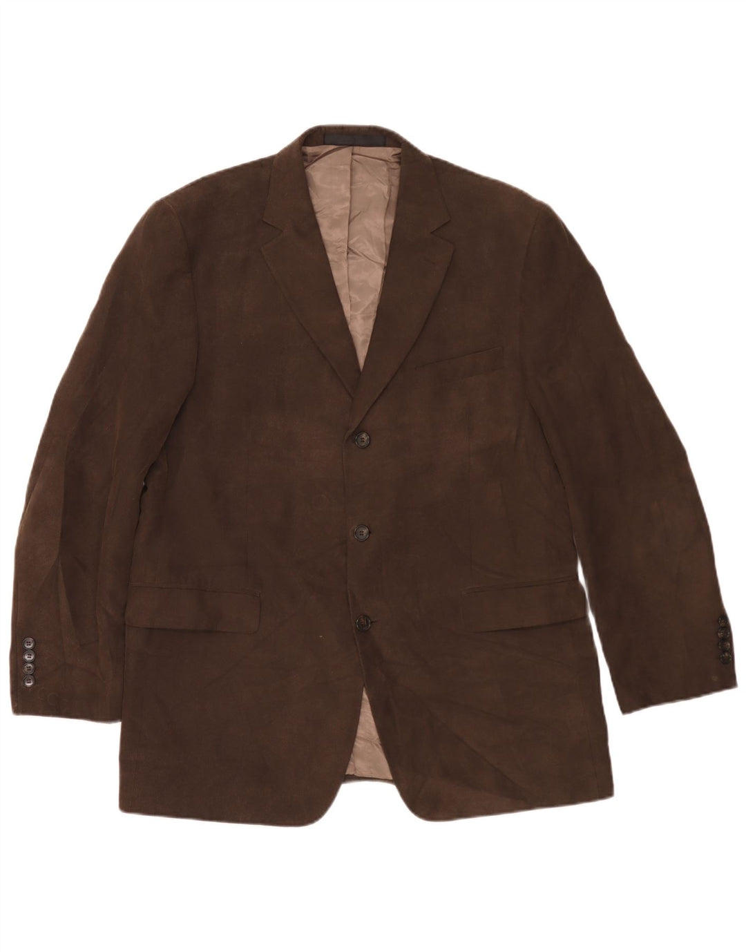 Jaqueta blazer masculina de veludo com 3 botões Marks & Spencer Reino Unido 42 grande marrom