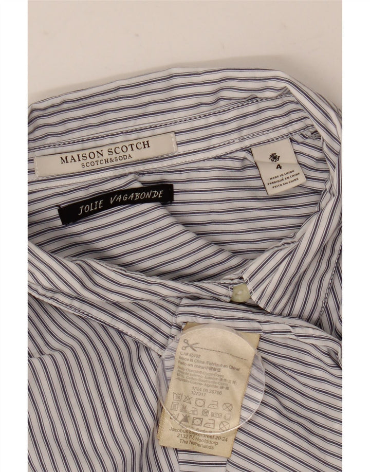 Camisa masculina Scotch & Soda de algodão listrado branco médio