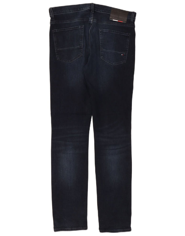 Tommy Hilfiger Masculino Bleecker Slim Jeans W32 L32 Azul Marinho Algodão