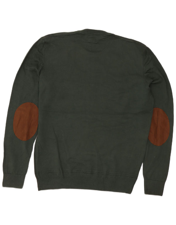 Suéter masculino ZARA com gola redonda grande verde