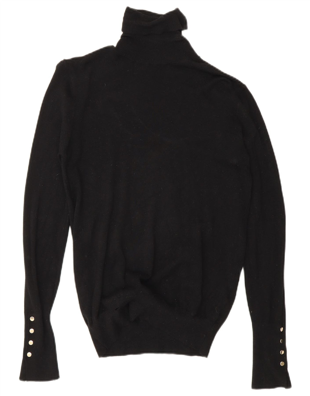 Zara Suéter feminino com gola redonda e gola alta Reino Unido 12 médio preto