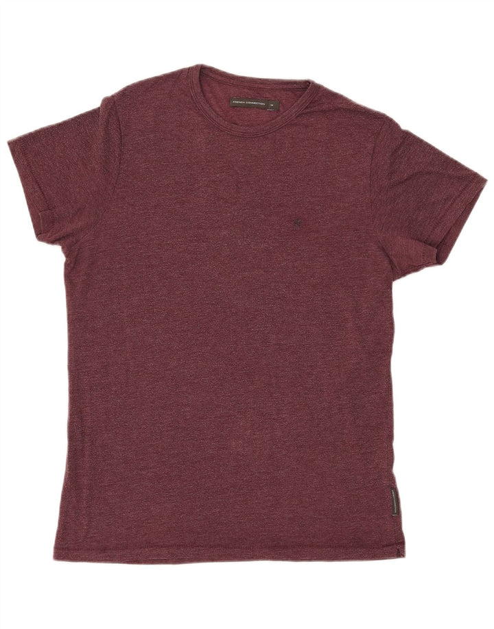 Camiseta masculina FRENCH CONNECTION Top médio algodão Borgonha