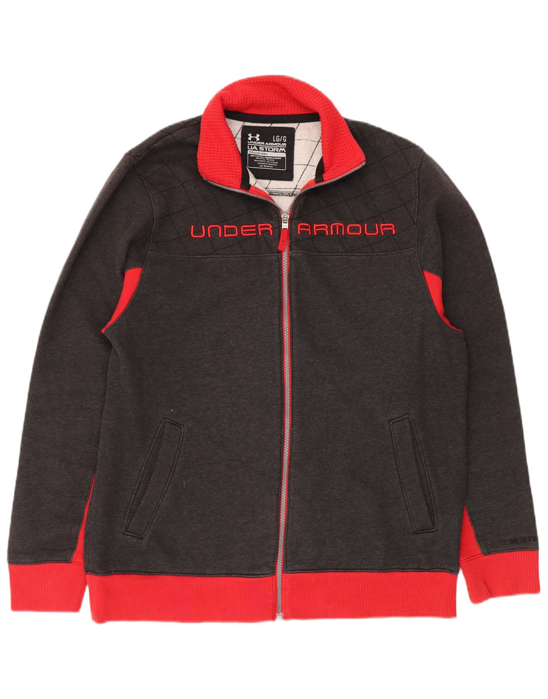 Under ARMOR Jaqueta masculina de treino regular fit grande bloco colorido cinza