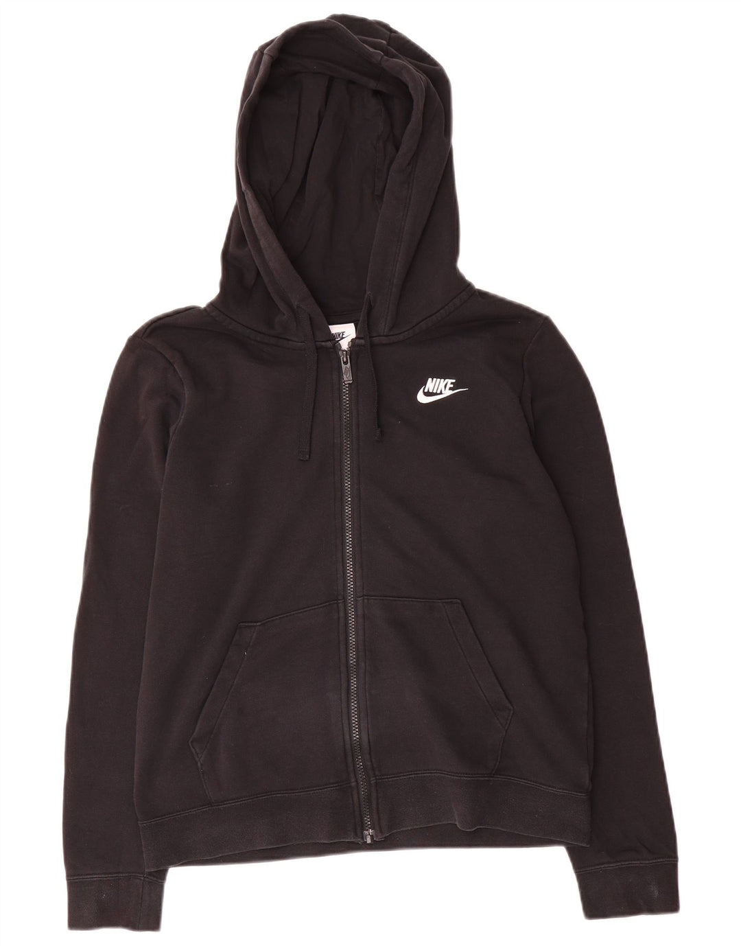 Suéter Nike feminino com capuz e zíper grande UK 10 pequeno preto