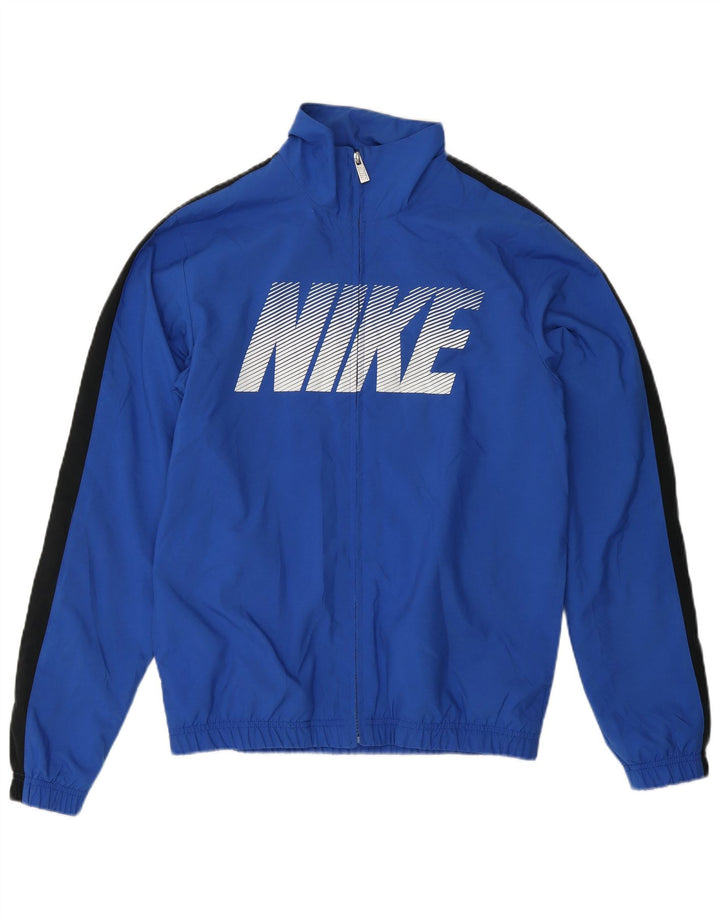 NIKE Mens Graphic Tracksuit Top Jacket Pequeno Azul Colorblock Poliéster