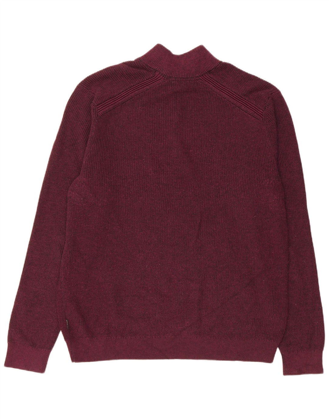 Suéter masculino Ted Baker com zíper e pescoço tamanho 6 2XL poliéster cor de vinho