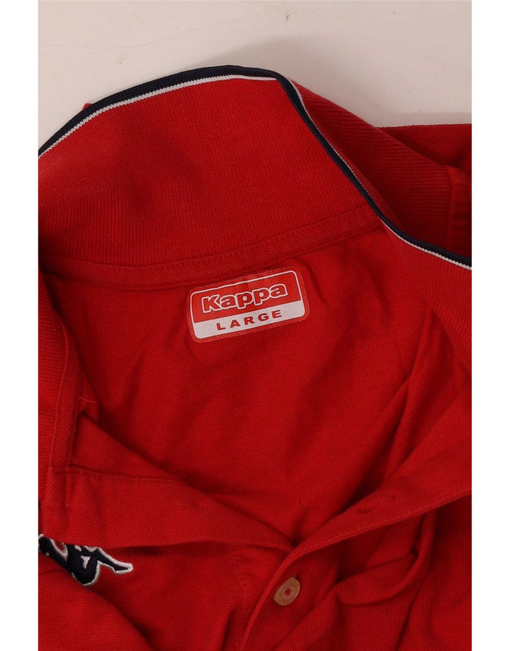 Camisa polo masculina Kappa grande listrada vermelha