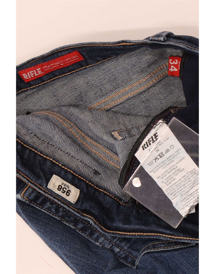Rifle Jeans Slim Masculino W34 L33 Azul Algodão