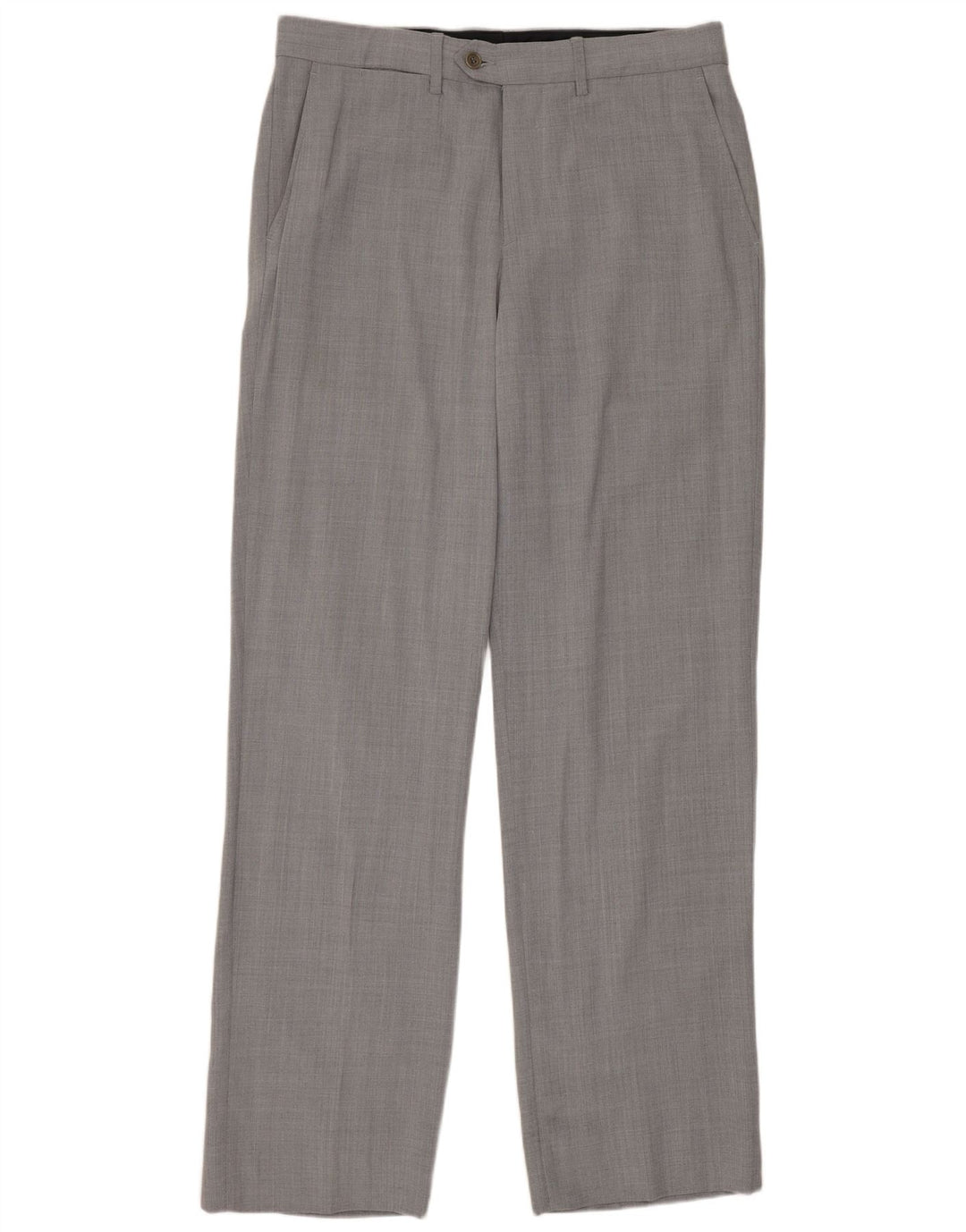Calça masculina Zara Straight Suit EU 40 Médio W31 L33 Lã Cinza