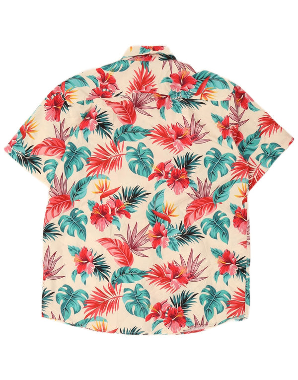 Camisa havaiana masculina Pacifica manga curta média floral multicolorida