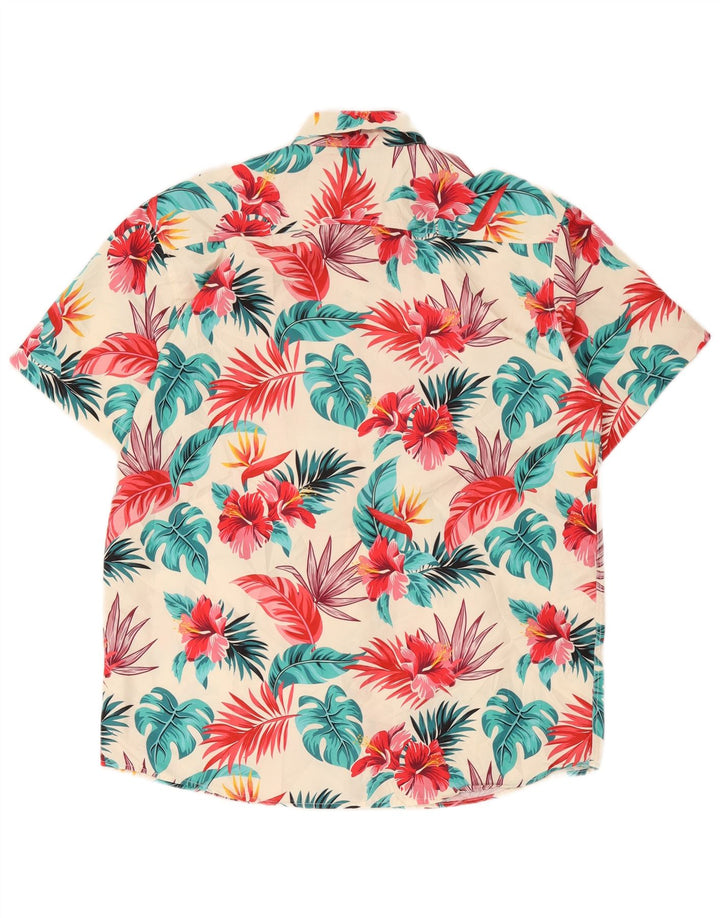 Camisa havaiana masculina Pacifica manga curta média floral multicolorida
