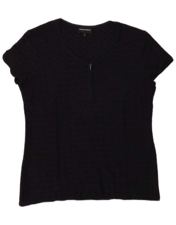 Camiseta feminina Emporio Armani Top IT 52 2XL azul marinho geométrico