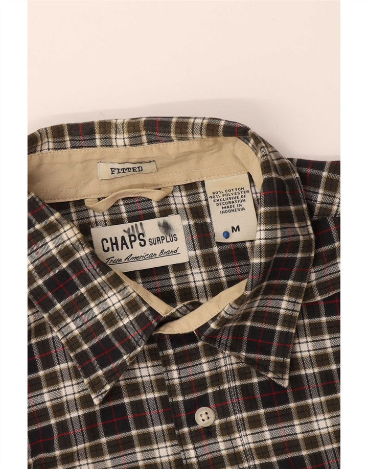 Camisa masculina Chaps justa, algodão xadrez médio multicolorido