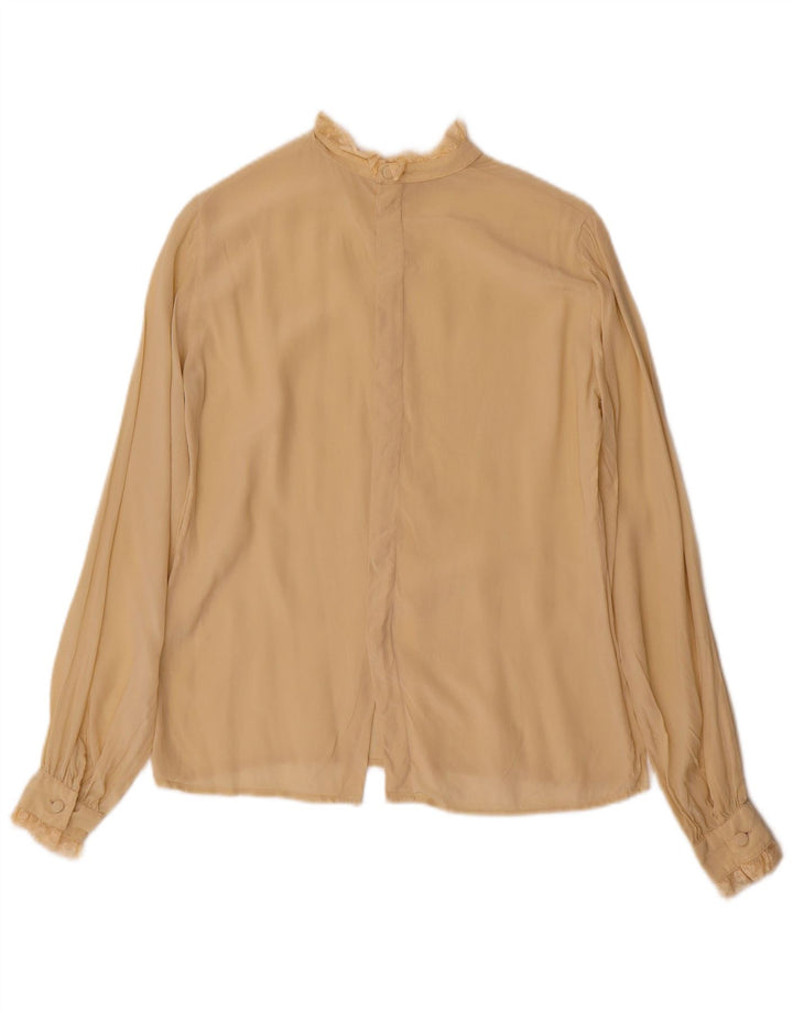 Blusa feminina vintage UK 12 bege médio