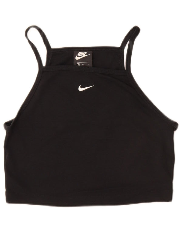 NIKE Meninas Crop Cami Top 10-11 Anos Médio Algodão Preto