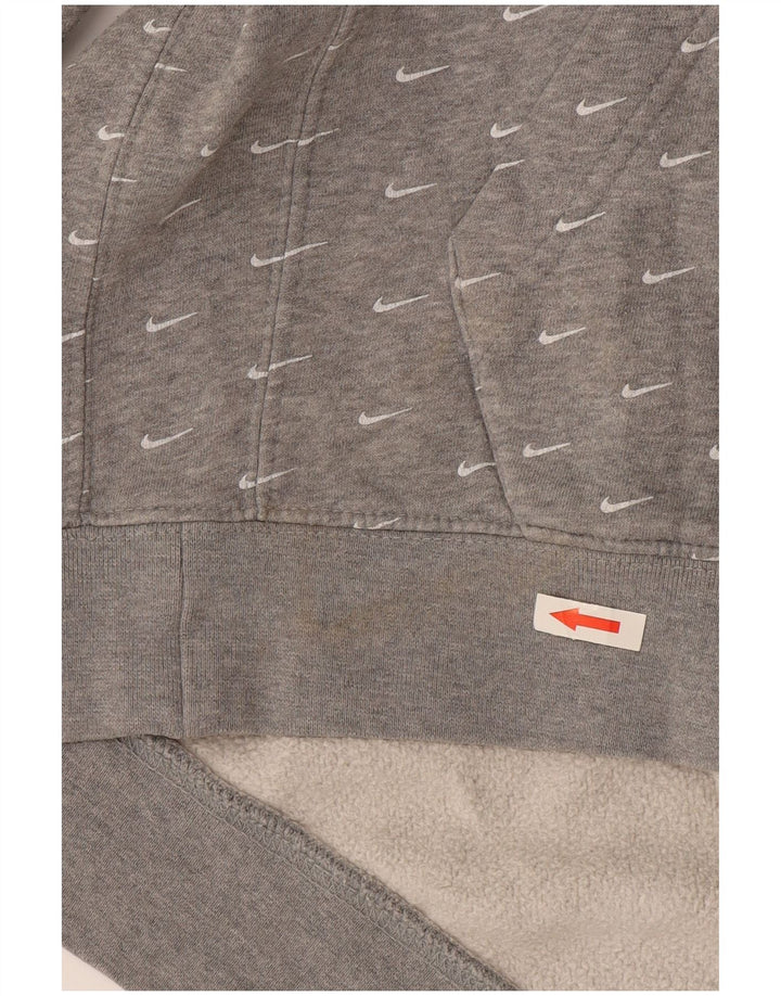 Jumper com capuz gráfico masculino Nike pequeno algodão cinza