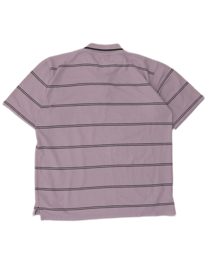 Camisa polo masculina Umbro grande poliéster listrado roxo