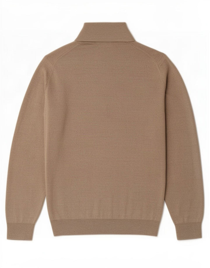 Suéter masculino Reiss com zíper e gola grande acrílico bege