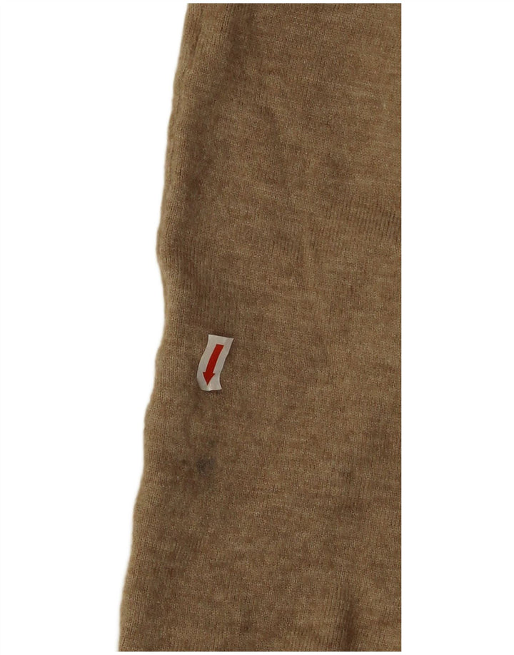 Suéter cardigã feminino Zara Longline Reino Unido 14 médio bege