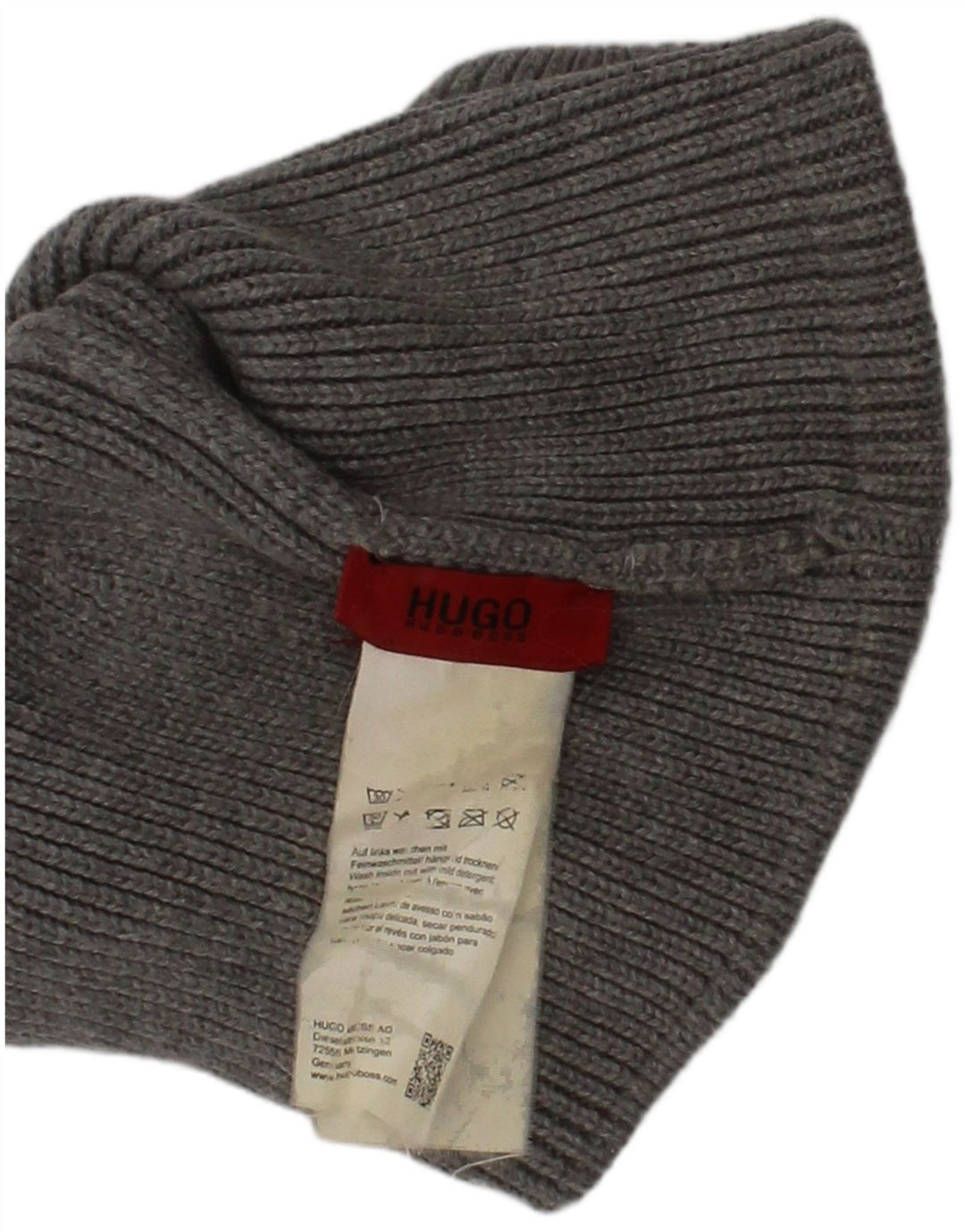 Gorro masculino de malha Hugo Boss, tamanho único, logotipo cinza