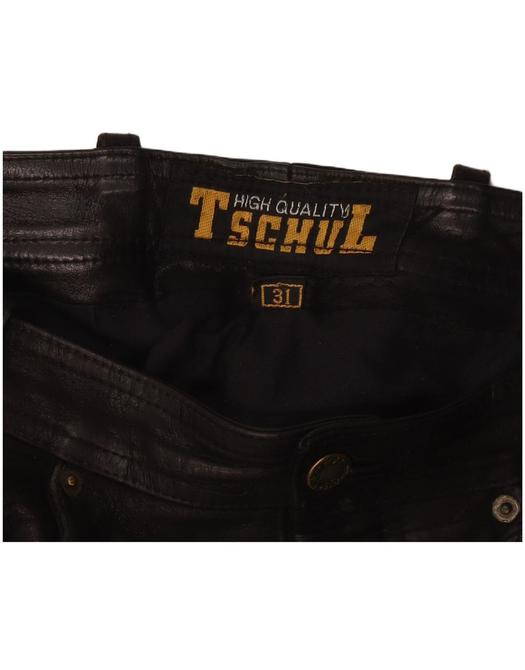 Calça feminina reta casual Tschul W31 L30 preta