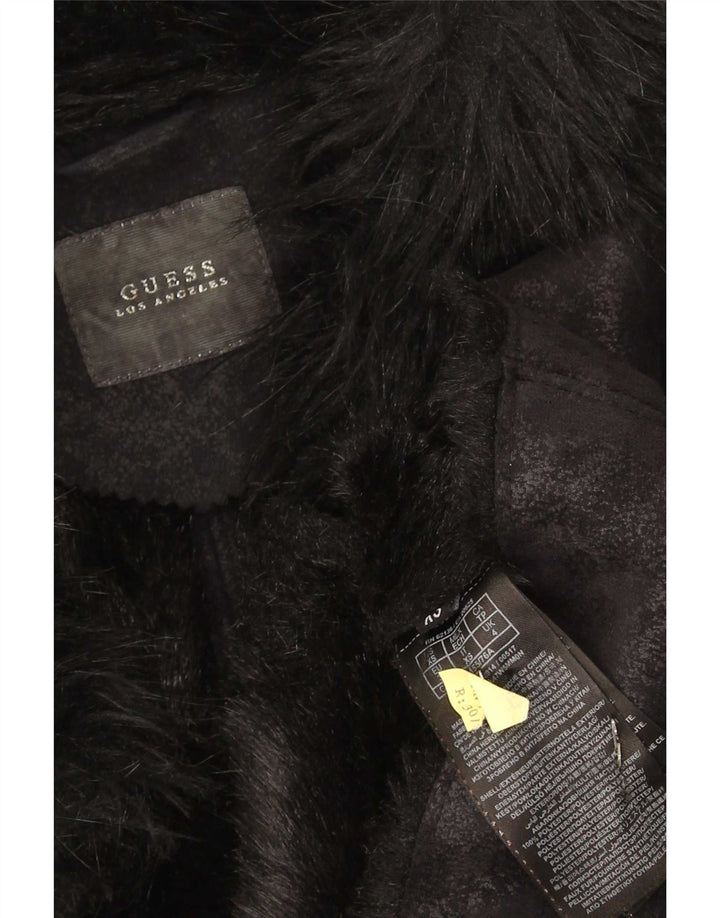 Jaqueta Sherpa Guess Feminina UK 4 XS Poliéster Preto