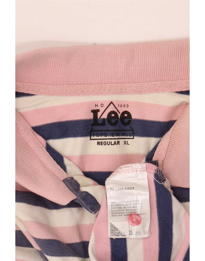 Camisa polo masculina Lee Regular XL algodão listrado multicolorido