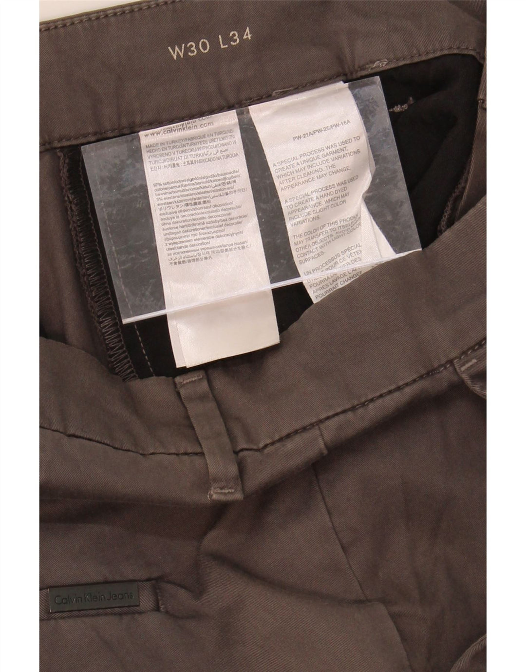 CALVIN KLEIN Mens Slim Chino Trousers W30 L27 Grey Cotton Vintage Calvin Klein and Second-Hand Calvin Klein from Messina Hembry 