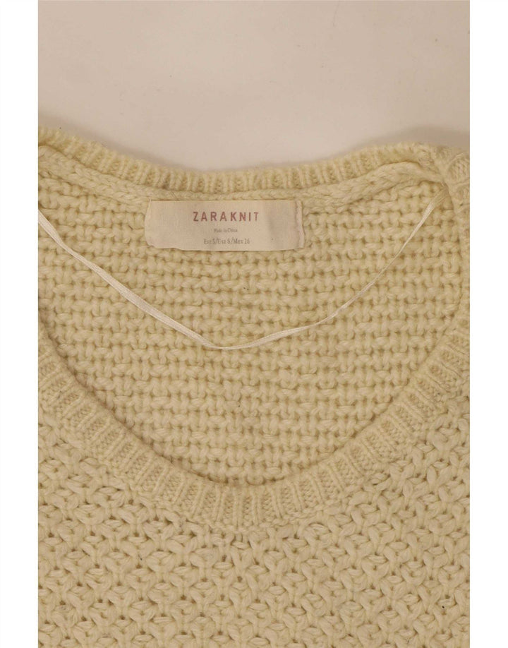 Zara suéter feminino oversized com decote em V Reino Unido 10 pequeno off white