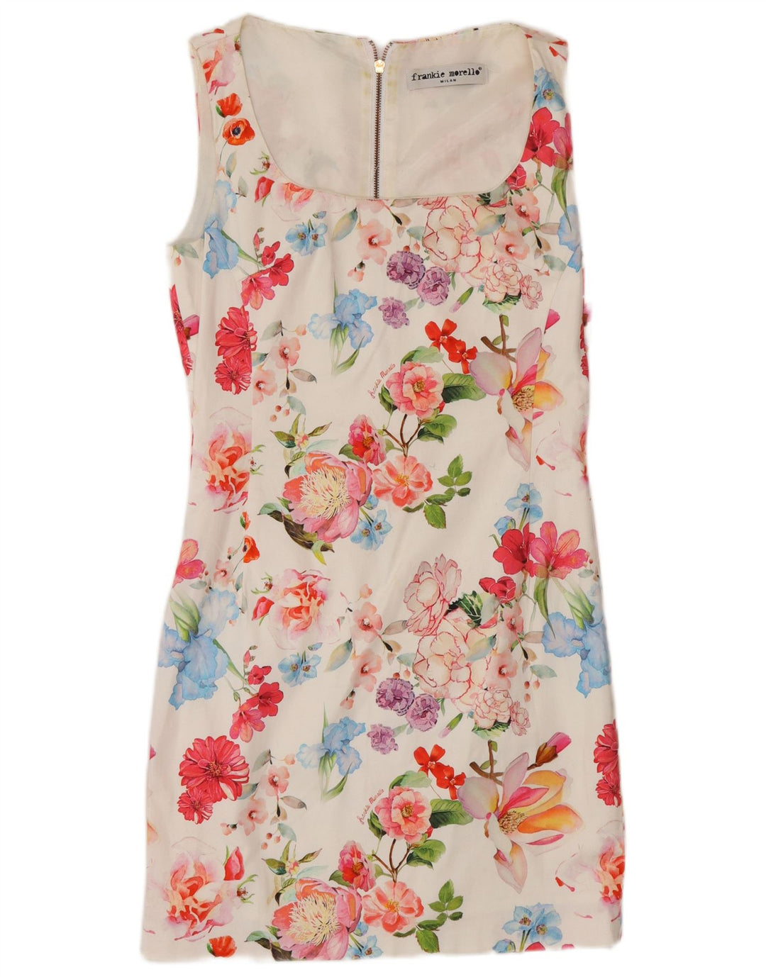 Vestido feminino Frankie Morello sem mangas IT 42 médio branco floral